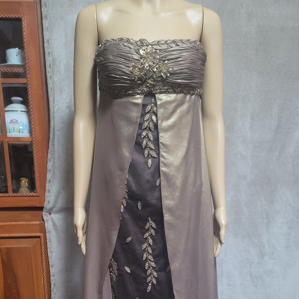 Janique by Kourosh gold bronze dress